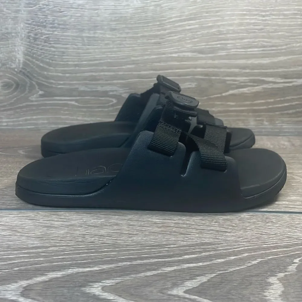 Chaco Chillos Big Boy Sz 4 Slip On Black Adjustable Strap Slides Sandals